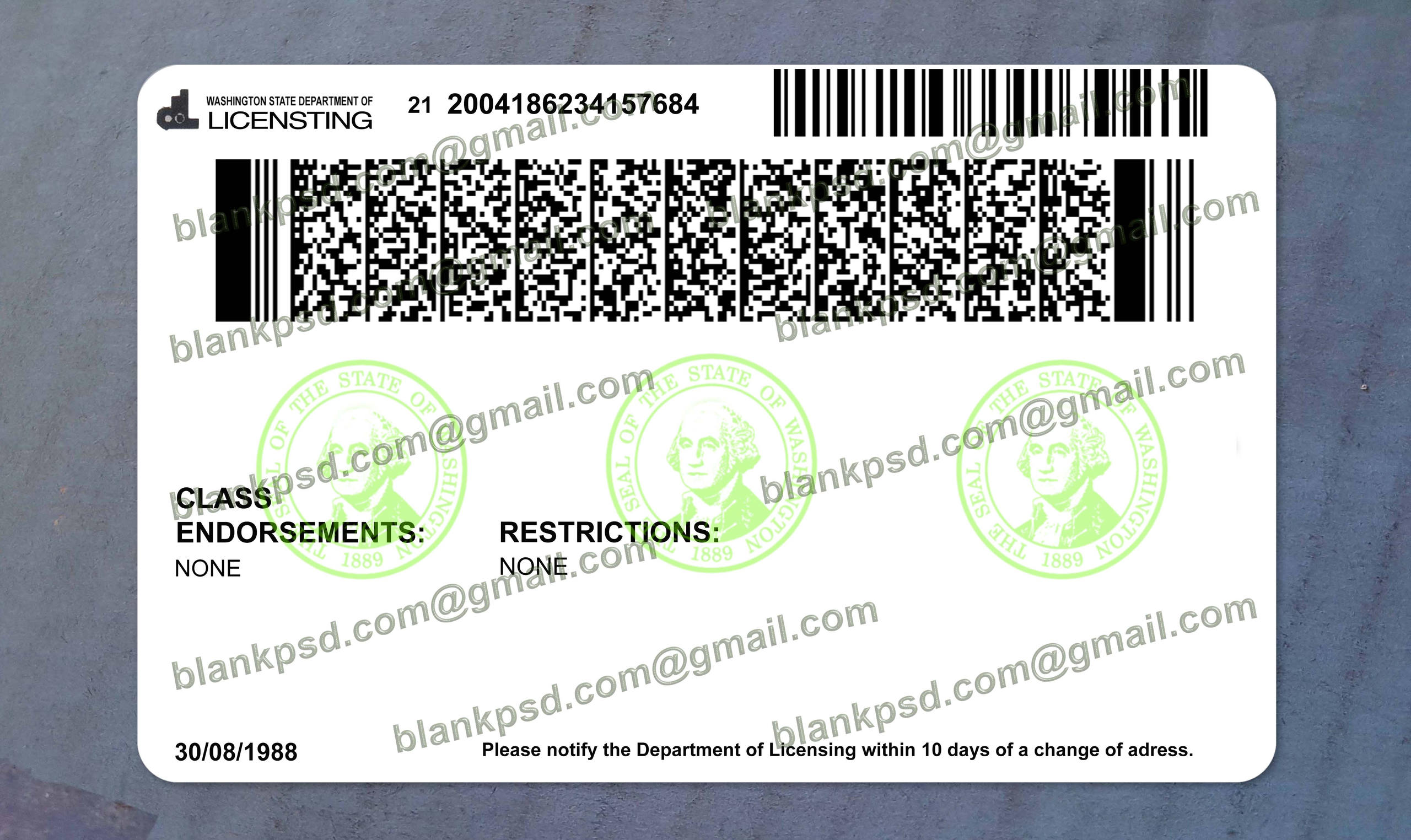 washington drivers license back washington drivers license back