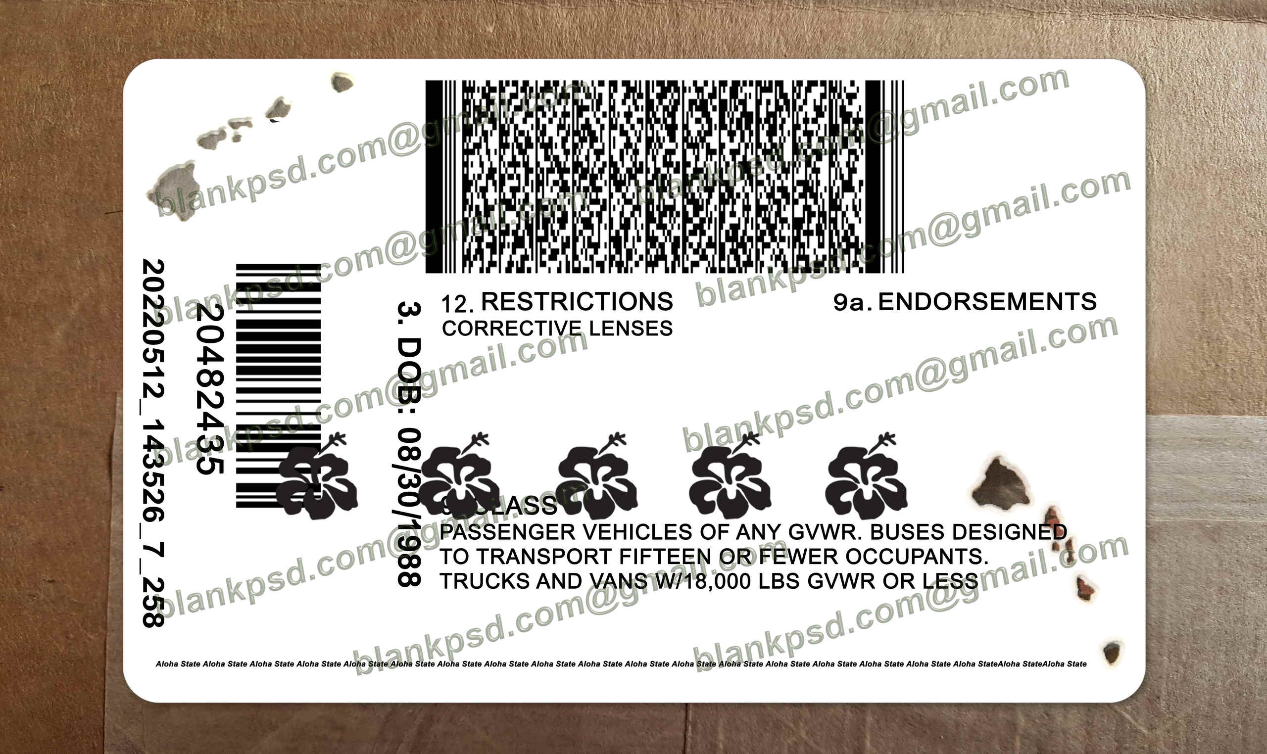 hawaii driver license back hawaii driver license back