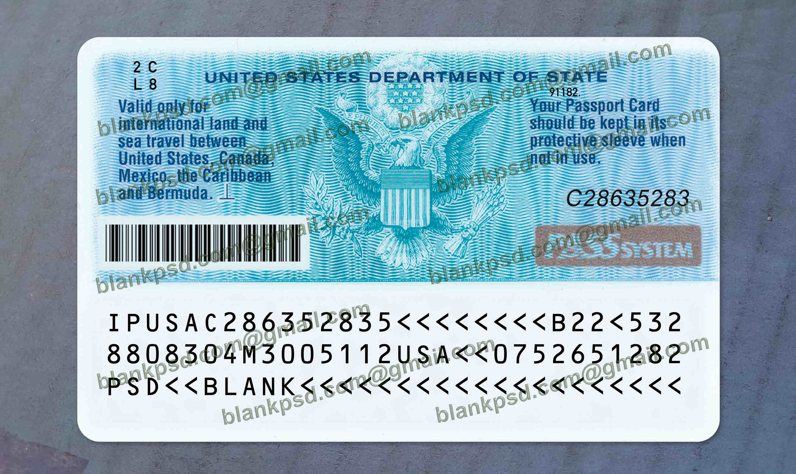 passport card template back passport card template back