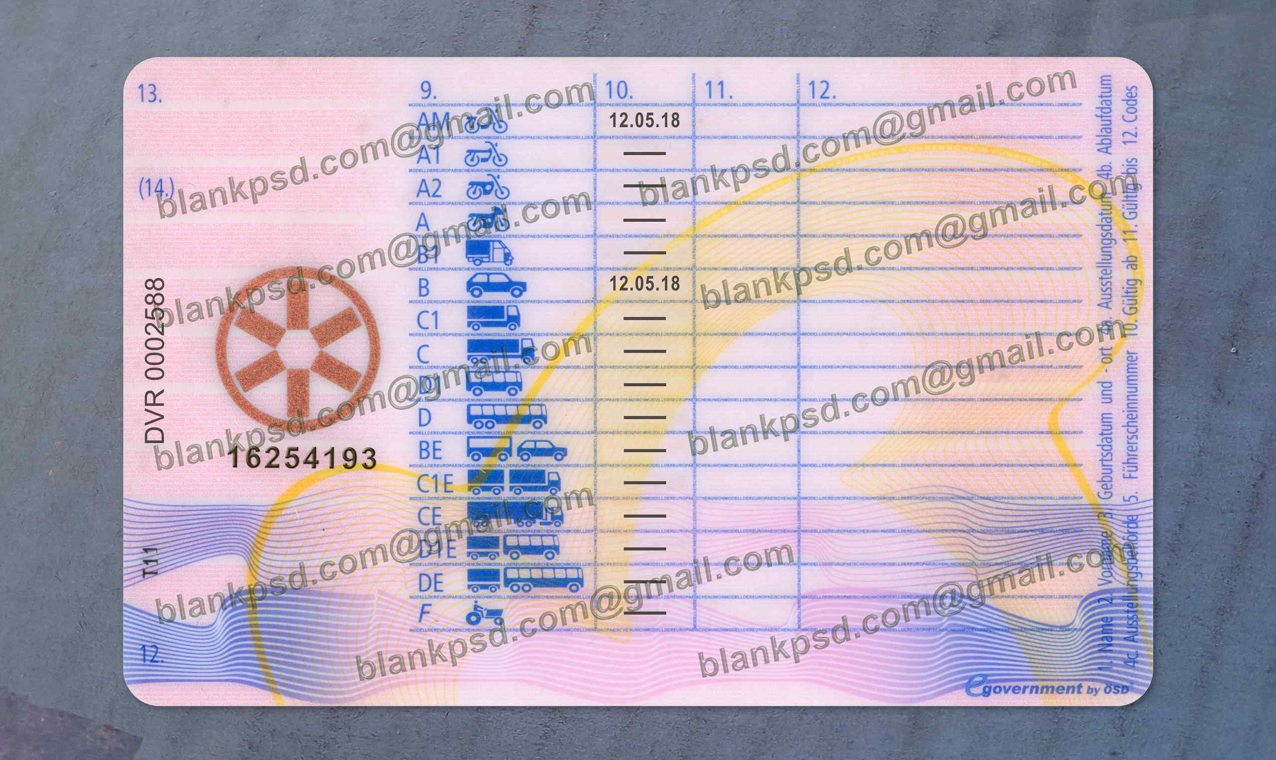 austria drivers license back austria drivers license back