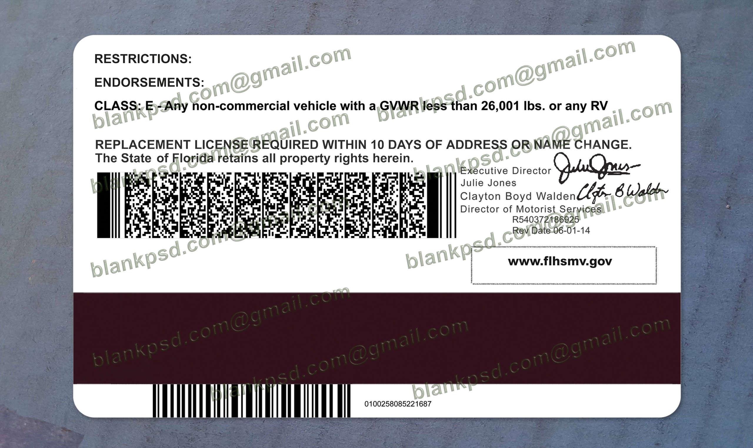 florida drivers license back florida drivers license back