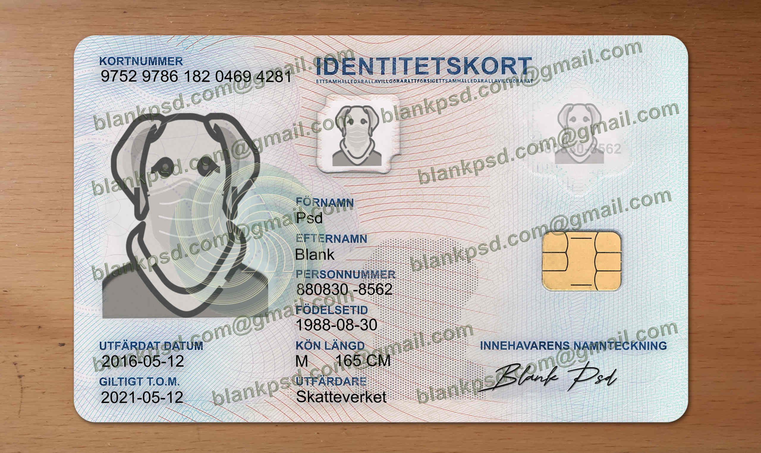 swedish id card template