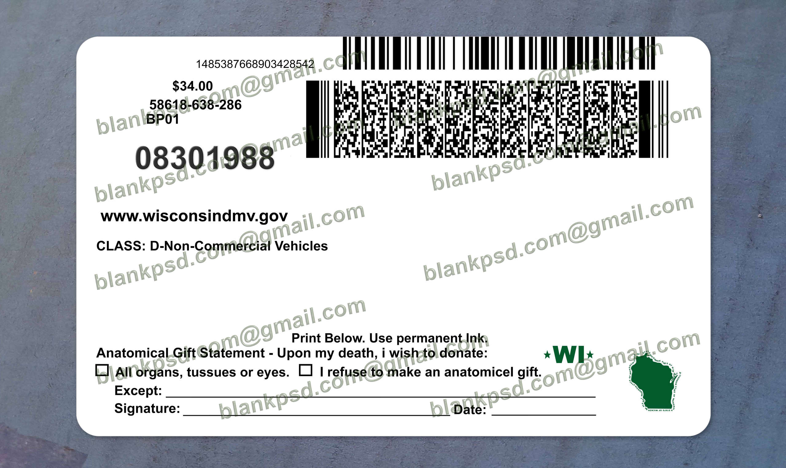 wisconsin drivers license back wisconsin drivers license back